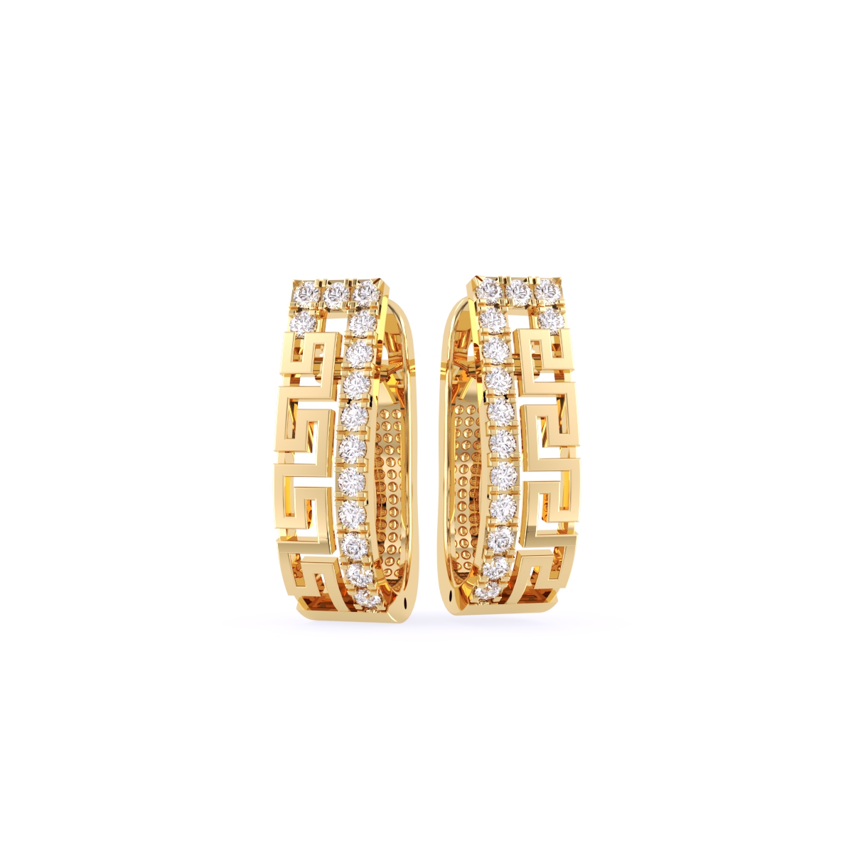 Gorgeous Art Deco Diamond Hoop Earrings